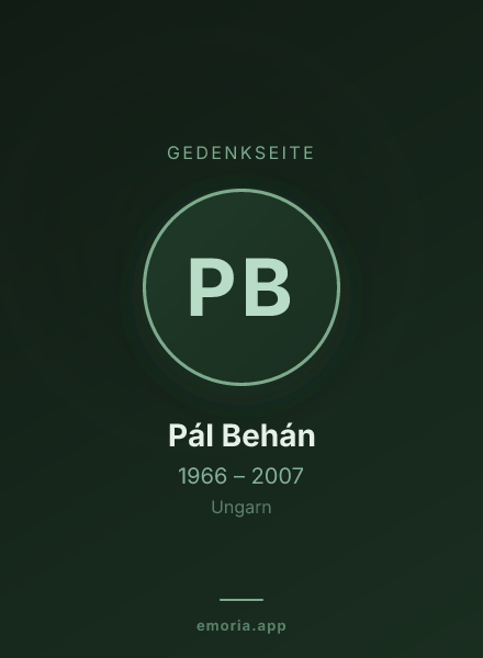 Gedenkportrait von Pál Behán