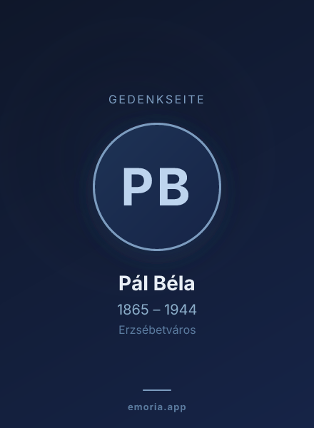 Gedenkportrait von Pál Béla