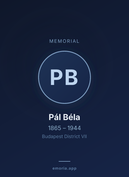 Memorial portrait of Pál Béla