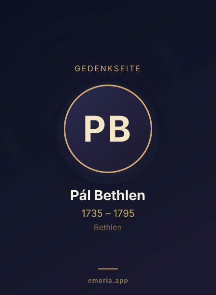 Gedenkportrait von Pál Bethlen