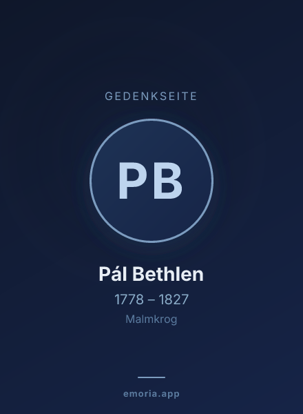 Gedenkportrait von Pál Bethlen