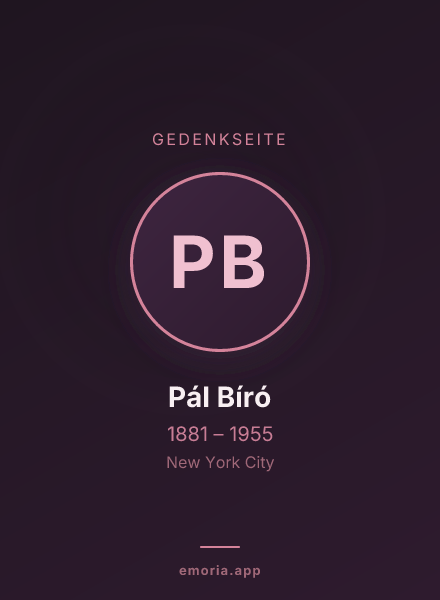 Gedenkportrait von Pál Bíró