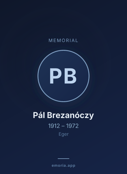 Memorial portrait of Pál Brezanóczy