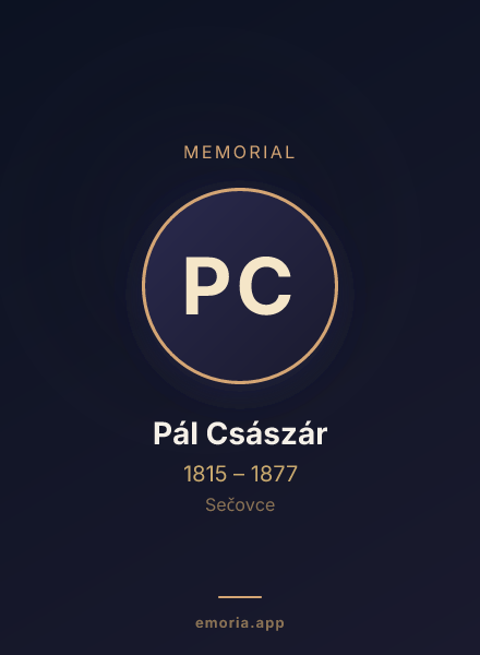 Memorial portrait of Pál Császár