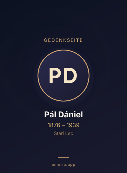 Gedenkportrait von Pál Dániel