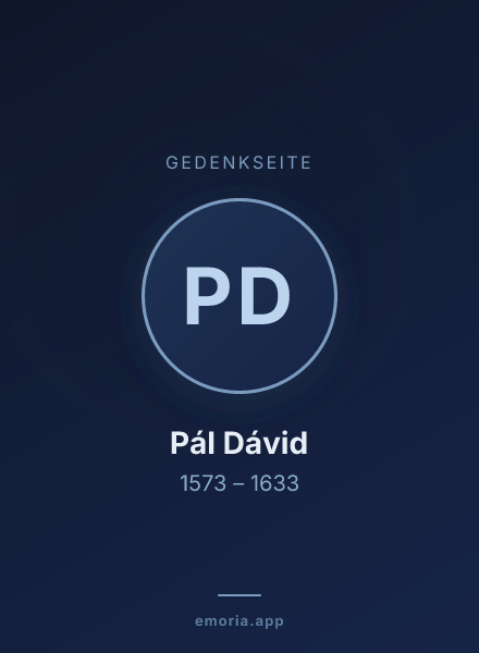 Gedenkportrait von Pál Dávid