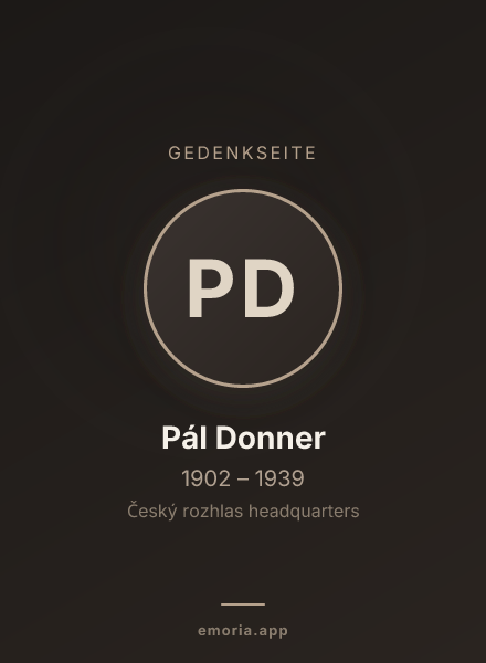 Gedenkportrait von Pál Donner