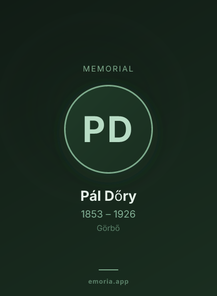 Memorial portrait of Pál Dőry