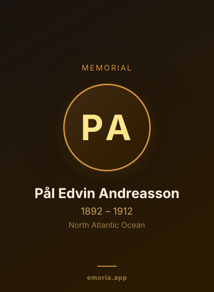 Memorial portrait of Pål Edvin Andreasson
