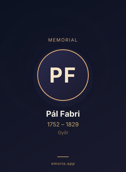 Memorial portrait of Pál Fabri