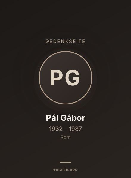 Gedenkportrait von Pál Gábor