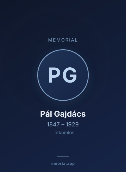 Memorial portrait of Pál Gajdács