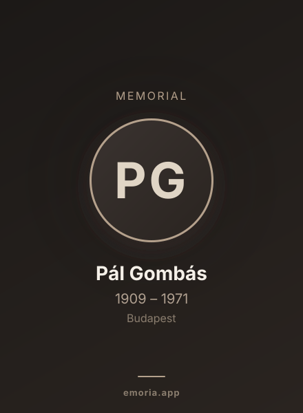 Memorial portrait of Pál Gombás