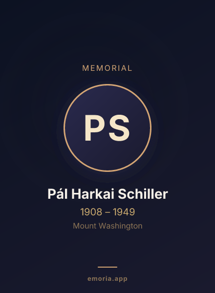 Memorial portrait of Pál Harkai Schiller