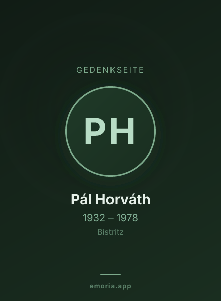 Gedenkportrait von Pál Horváth