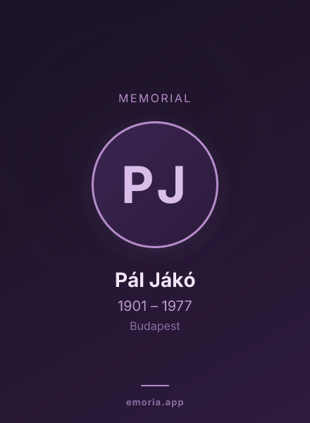 Memorial portrait of Pál Jákó