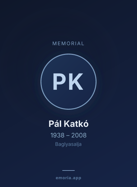 Memorial portrait of Pál Katkó