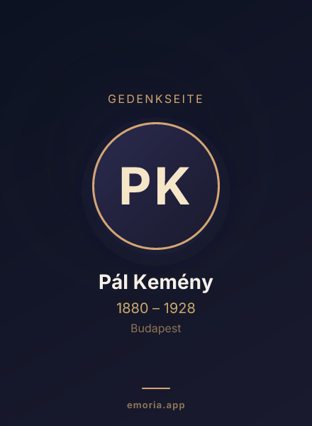 Gedenkportrait von Pál Kemény