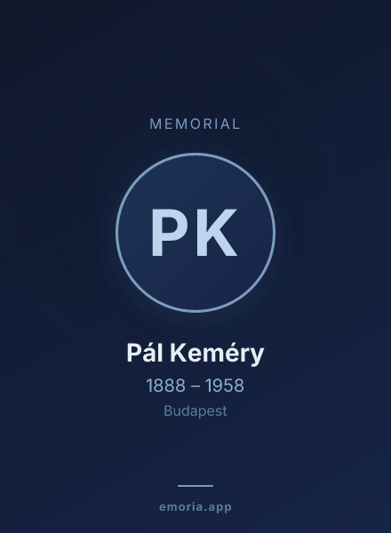 Memorial portrait of Pál Keméry