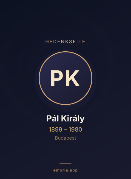 Gedenkportrait von Pál Király
