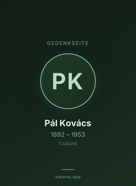Gedenkportrait von Pál Kovács