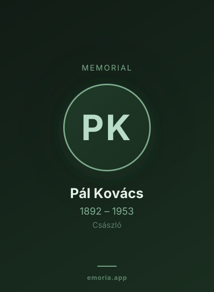 Memorial portrait of Pál Kovács