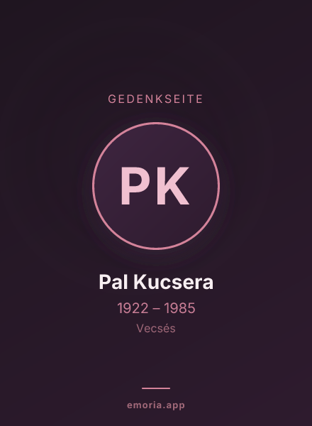 Gedenkportrait von Pal Kucsera