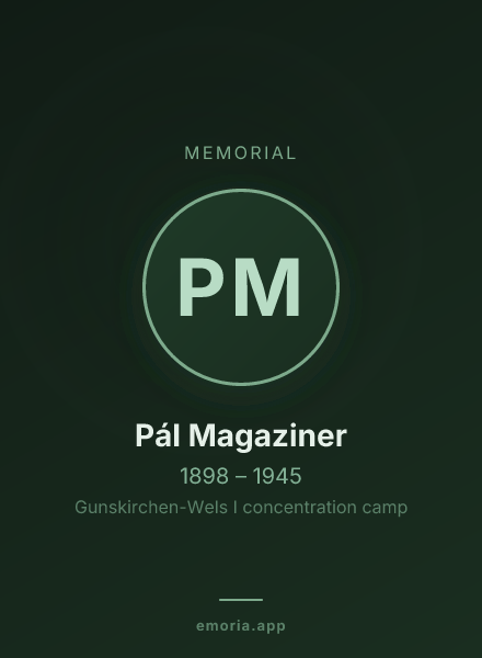 Memorial portrait of Pál Magaziner