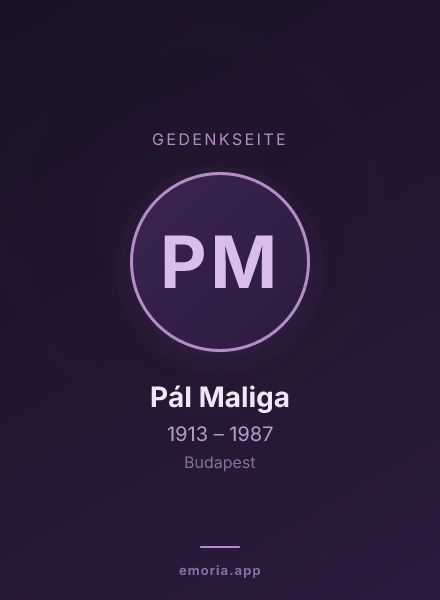 Gedenkportrait von Pál Maliga