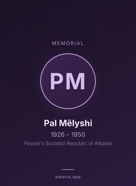 Memorial portrait of Pal Mëlyshi