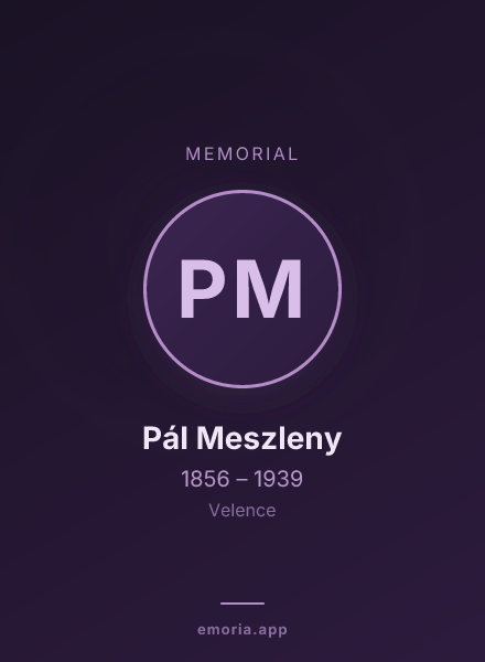 Memorial portrait of Pál Meszleny