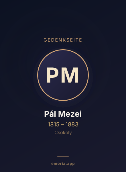 Gedenkportrait von Pál Mezei