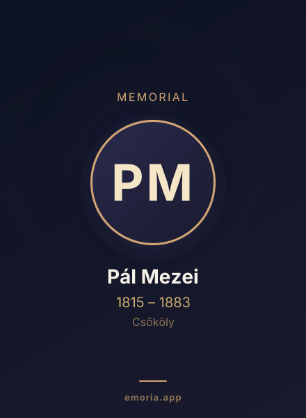 Memorial portrait of Pál Mezei