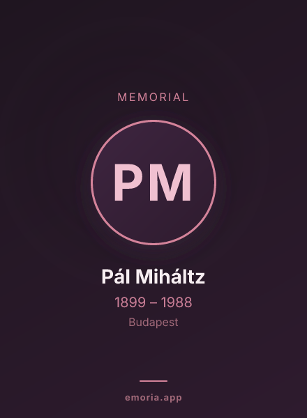 Memorial portrait of Pál Miháltz
