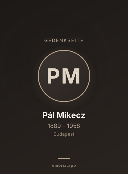 Gedenkportrait von Pál Mikecz