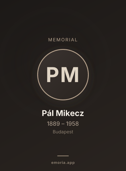 Memorial portrait of Pál Mikecz