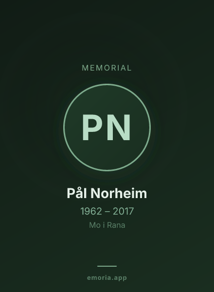 Memorial portrait of Pål Norheim