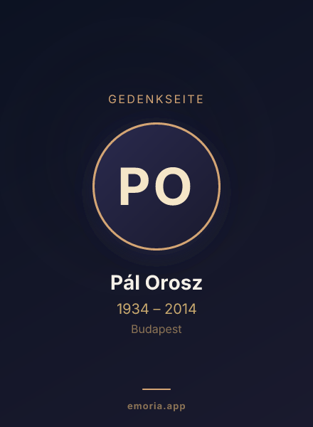 Gedenkportrait von Pál Orosz