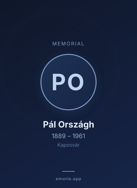 Memorial portrait of Pál Országh