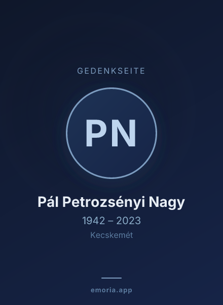 Gedenkportrait von Pál Petrozsényi Nagy