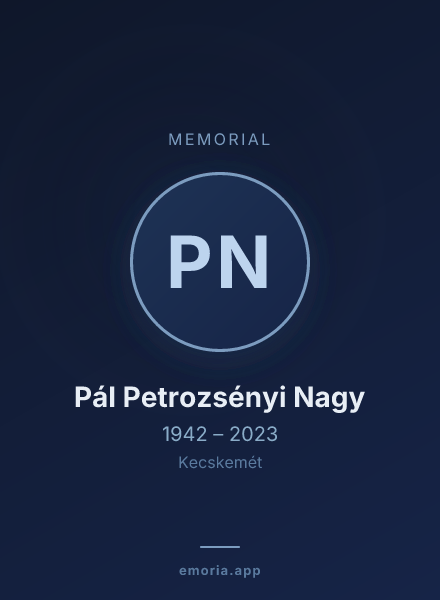 Memorial portrait of Pál Petrozsényi Nagy