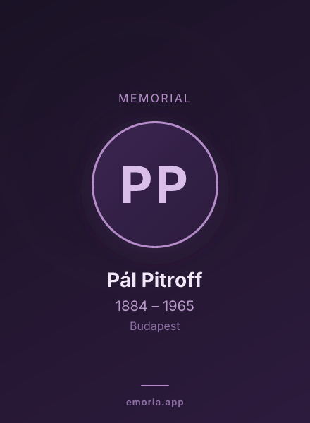 Memorial portrait of Pál Pitroff