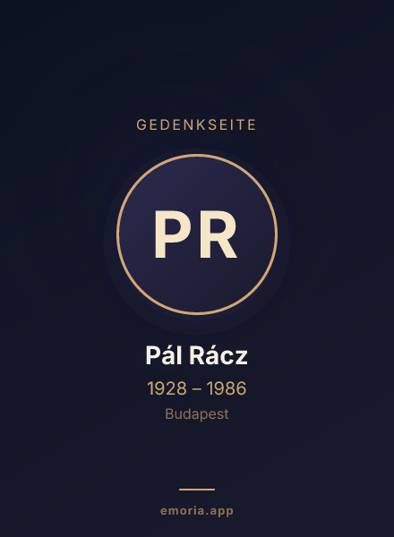 Gedenkportrait von Pál Rácz
