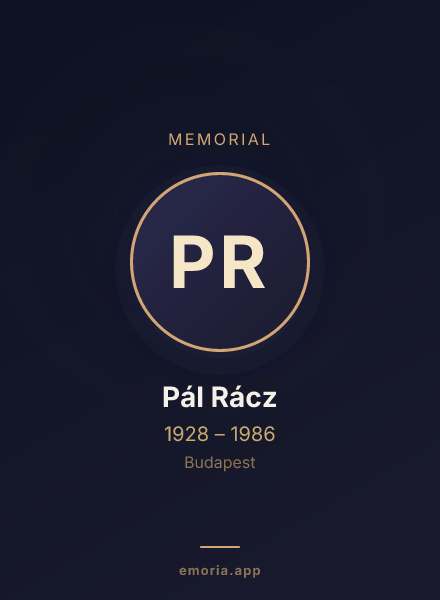 Memorial portrait of Pál Rácz