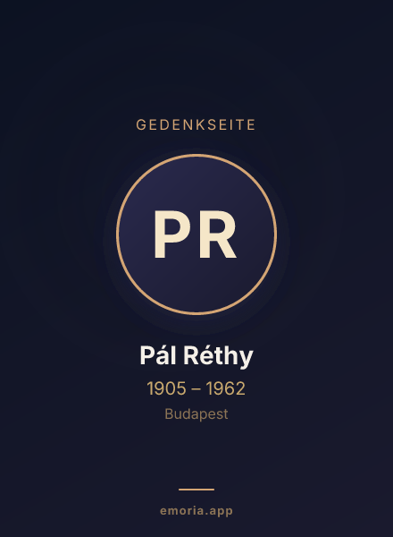 Gedenkportrait von Pál Réthy