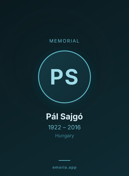 Memorial portrait of Pál Sajgó