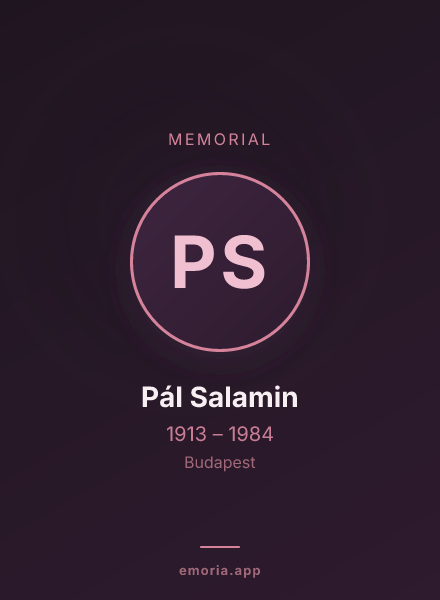 Memorial portrait of Pál Salamin