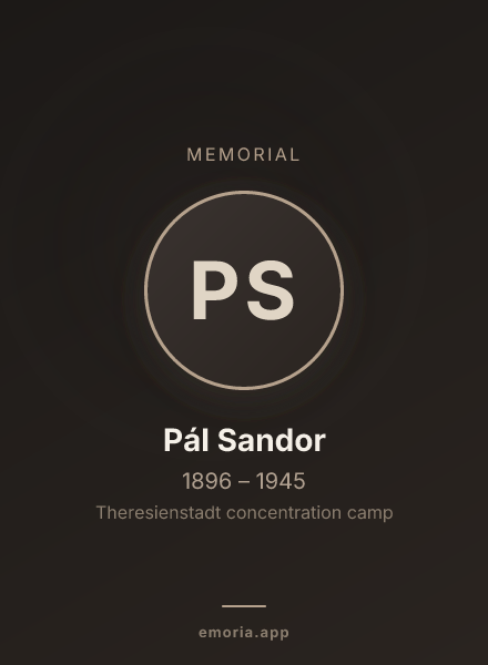 Memorial portrait of Pál Sandor