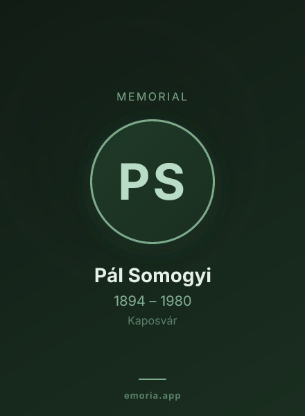 Memorial portrait of Pál Somogyi