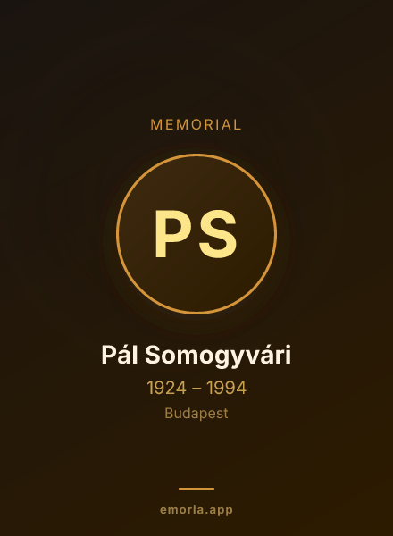 Memorial portrait of Pál Somogyvári
